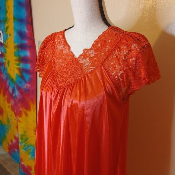 Lati Fashion Intimates Collection Size Small Red Lace Night Lingerie Nightie S - Picture 1 of 12
